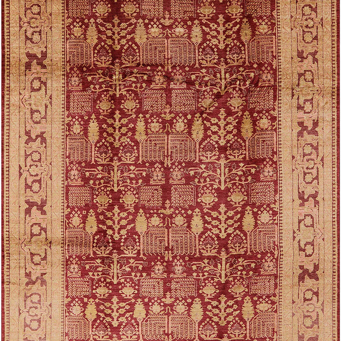 Mid-Century Modern Orange Oriental Rug, urb2918