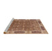 Sideview of Machine Washable Industrial Modern Brown Sand Brown Rug, wshurb2919