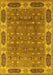 Machine Washable Oriental Yellow Traditional Rug, wshurb2919yw