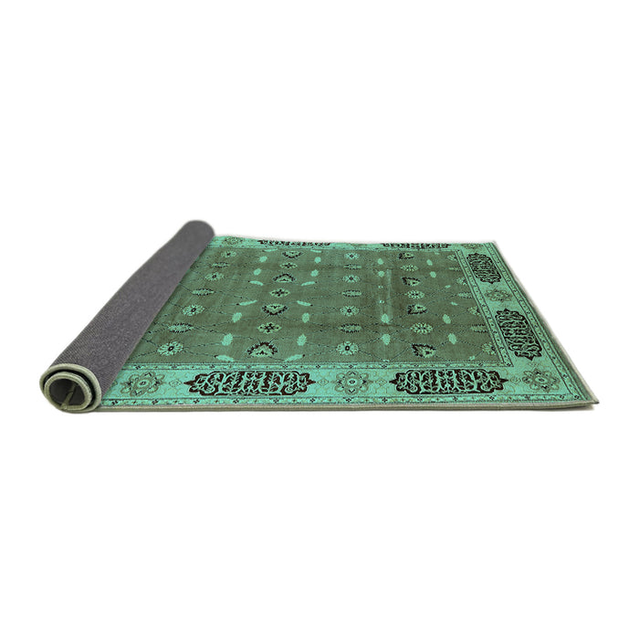 Sideview of Oriental Turquoise Traditional Rug, urb2919turq