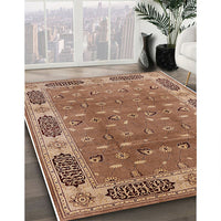 Mid-Century Modern Brown Sand Brown Oriental Rug, urb2919