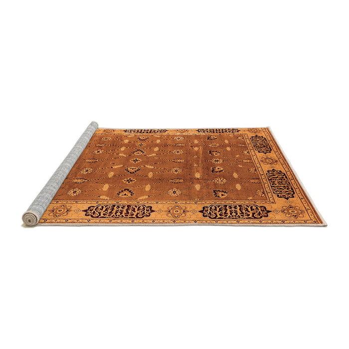 Sideview of Machine Washable Oriental Orange Traditional Area Rugs, wshurb2919org