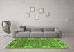 Machine Washable Oriental Green Traditional Area Rugs in a Living Room,, wshurb2919grn