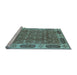 Sideview of Machine Washable Oriental Light Blue Traditional Rug, wshurb2919lblu