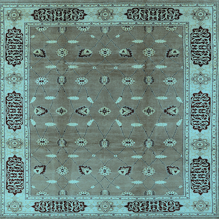 Square Oriental Light Blue Traditional Rug, urb2919lblu