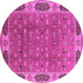 Round Oriental Pink Traditional Rug, urb2919pnk