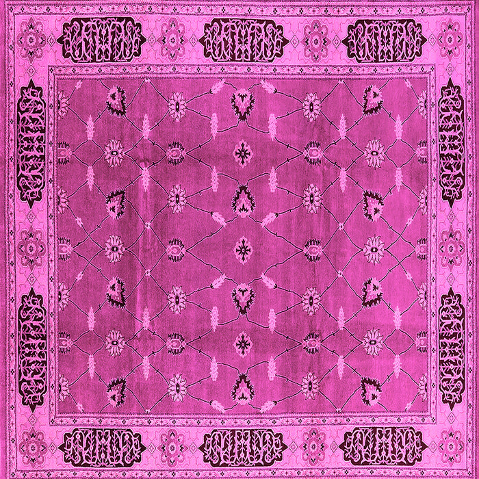 Square Oriental Pink Traditional Rug, urb2919pnk