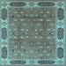 Square Machine Washable Oriental Light Blue Traditional Rug, wshurb2919lblu