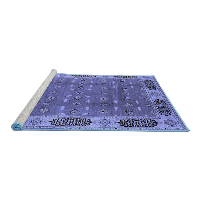 Sideview of Machine Washable Oriental Blue Traditional Rug, wshurb2919blu