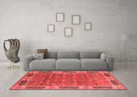 Machine Washable Oriental Red Traditional Rug, wshurb2919red