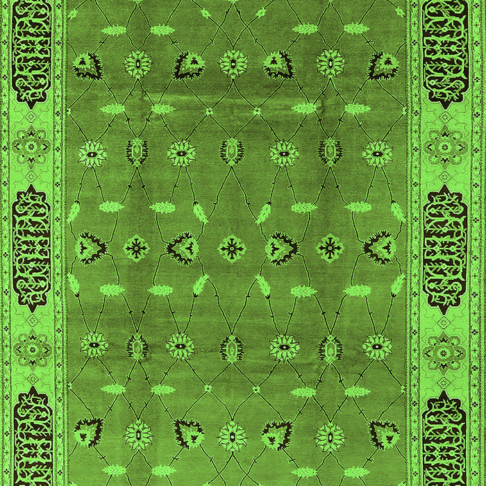 Oriental Green Traditional Rug, urb2919grn