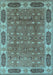 Machine Washable Oriental Light Blue Traditional Rug, wshurb2919lblu