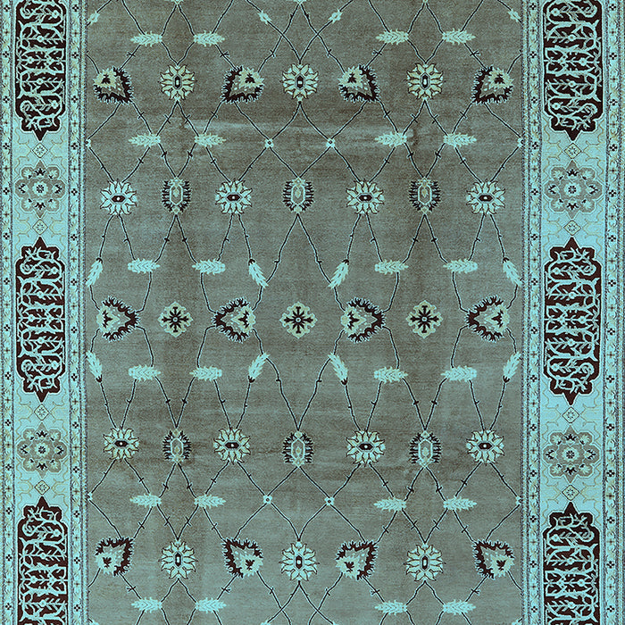 Machine Washable Oriental Light Blue Traditional Rug, wshurb2919lblu