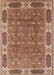 Mid-Century Modern Brown Sand Brown Oriental Rug, urb2919