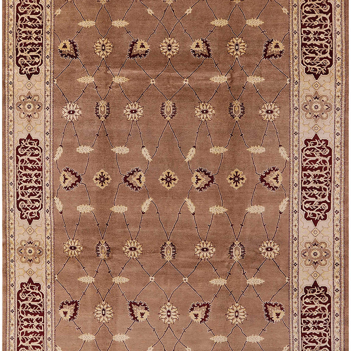 Mid-Century Modern Brown Sand Brown Oriental Rug, urb2919