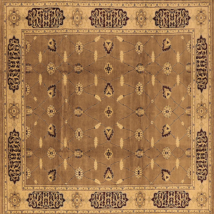Square Machine Washable Oriental Brown Traditional Rug, wshurb2919brn