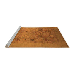 Sideview of Machine Washable Oriental Orange Industrial Area Rugs, wshurb2920org