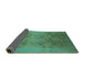 Sideview of Oriental Turquoise Industrial Rug, urb2920turq