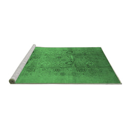 Sideview of Machine Washable Oriental Emerald Green Industrial Area Rugs, wshurb2920emgrn
