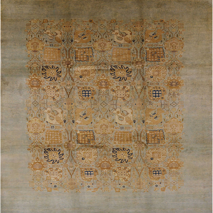 Square Mid-Century Modern Brown Oriental Rug, urb2920