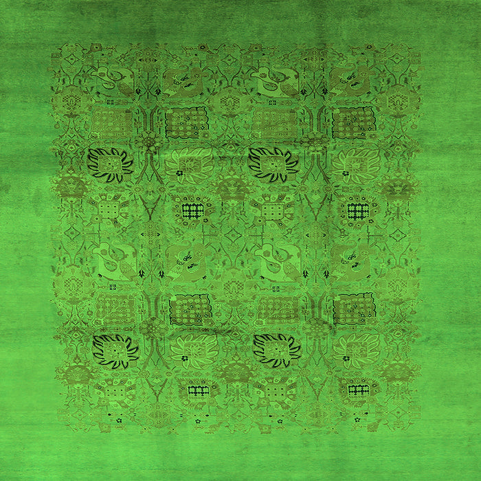 Square Oriental Green Industrial Rug, urb2920grn
