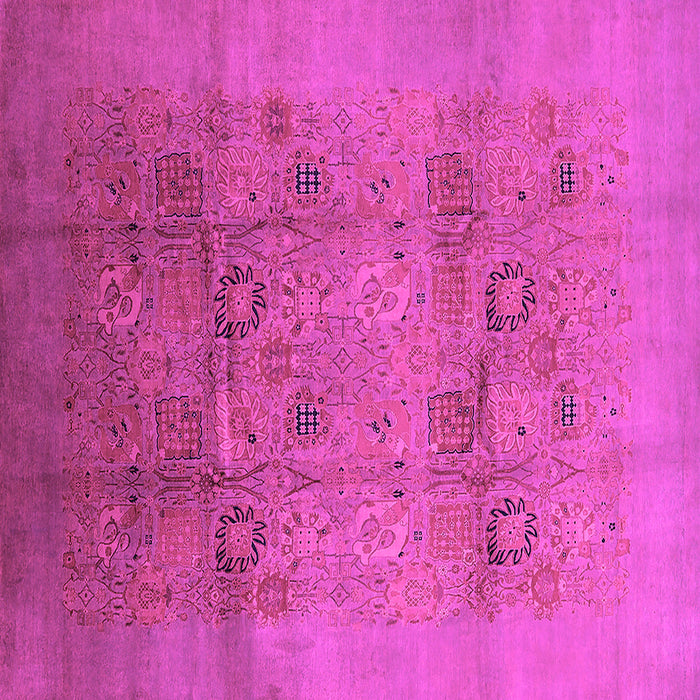 Square Machine Washable Oriental Pink Industrial Rug, wshurb2920pnk