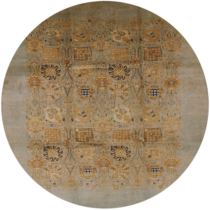 Round Machine Washable Industrial Modern Brown Rug, wshurb2920