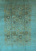 Machine Washable Oriental Light Blue Industrial Rug, wshurb2920lblu