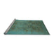 Sideview of Machine Washable Oriental Light Blue Industrial Rug, wshurb2920lblu