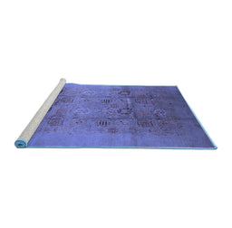 Sideview of Machine Washable Oriental Blue Industrial Rug, wshurb2920blu