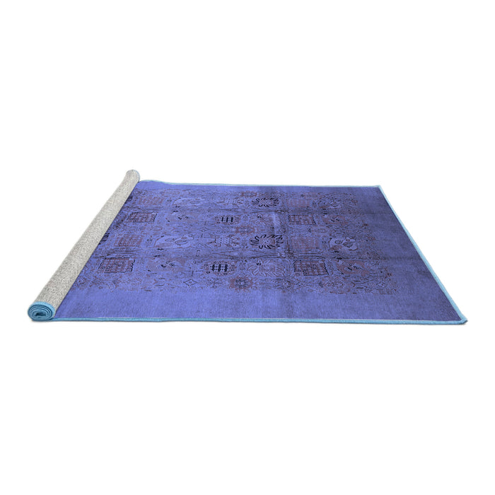Sideview of Machine Washable Oriental Blue Industrial Rug, wshurb2920blu