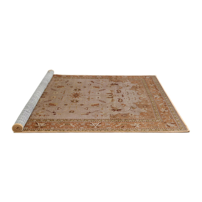 Sideview of Machine Washable Industrial Modern Light Copper Gold Rug, wshurb2921