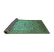 Sideview of Oriental Turquoise Traditional Rug, urb2921turq