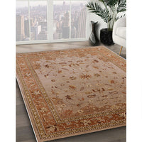 Mid-Century Modern Light Copper Gold Oriental Rug, urb2921