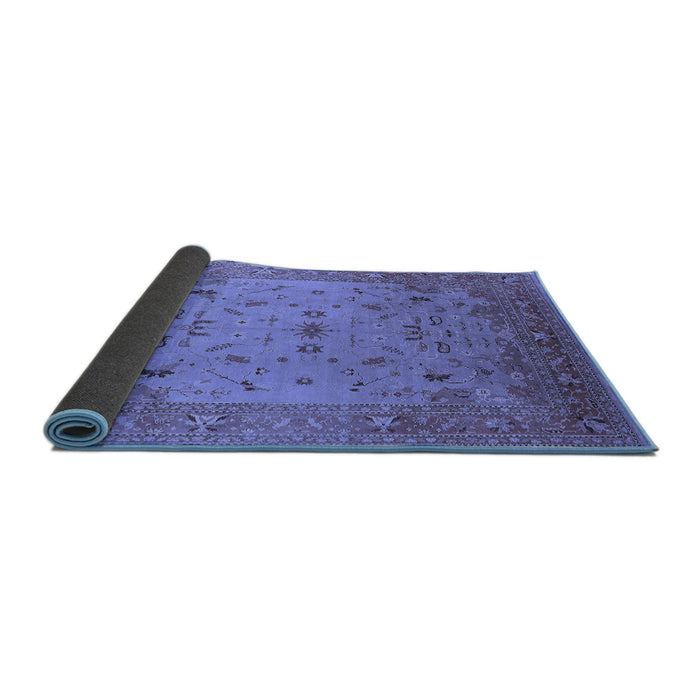 Sideview of Oriental Blue Traditional Rug, urb2921blu