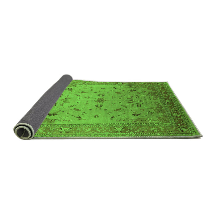 Sideview of Oriental Green Traditional Rug, urb2921grn