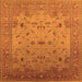 Square Oriental Orange Traditional Rug, urb2921org