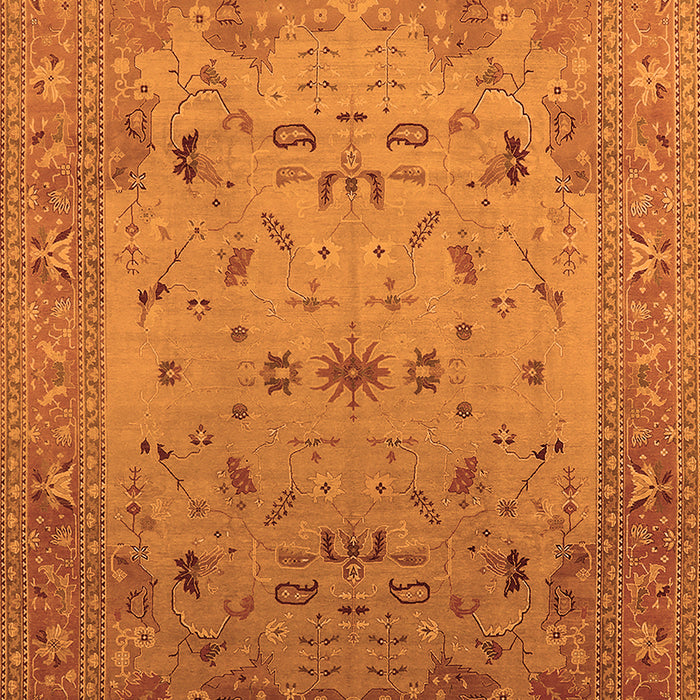 Machine Washable Oriental Orange Traditional Area Rugs, wshurb2921org