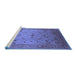 Sideview of Machine Washable Oriental Blue Traditional Rug, wshurb2921blu