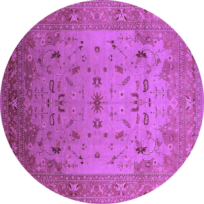 Round Machine Washable Oriental Purple Traditional Area Rugs, wshurb2921pur