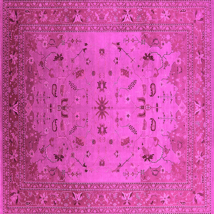 Square Machine Washable Oriental Pink Traditional Rug, wshurb2921pnk