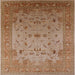 Square Mid-Century Modern Light Copper Gold Oriental Rug, urb2921