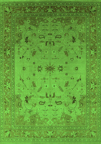 Oriental Green Traditional Rug, urb2921grn