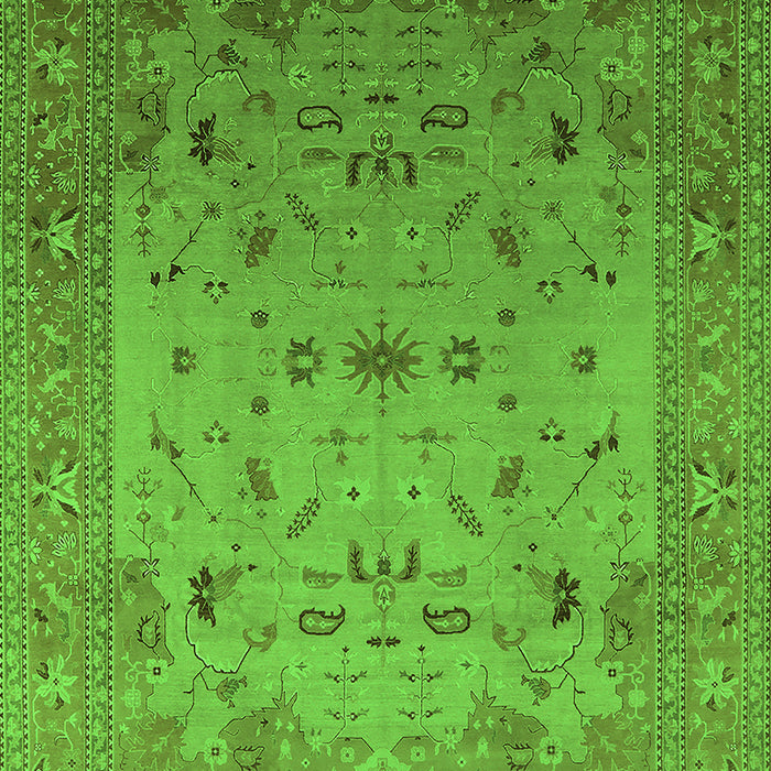 Oriental Green Traditional Rug, urb2921grn