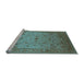 Sideview of Machine Washable Oriental Light Blue Traditional Rug, wshurb2921lblu