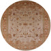 Round Mid-Century Modern Light Copper Gold Oriental Rug, urb2921