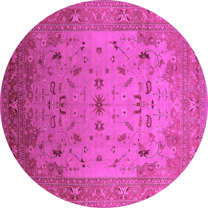 Round Oriental Pink Traditional Rug, urb2921pnk