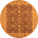 Round Oriental Orange Traditional Rug, urb2922org