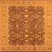 Square Machine Washable Oriental Orange Traditional Area Rugs, wshurb2922org