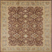 Square Mid-Century Modern Brown Sand Brown Oriental Rug, urb2922